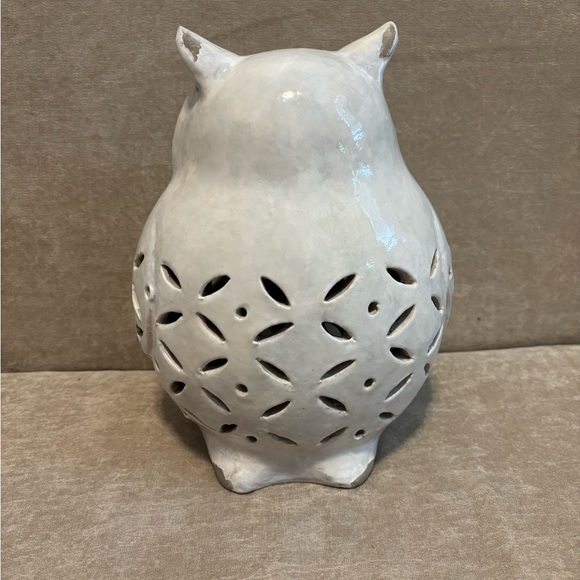 Pottery Barn Cream Ceramic Owl Decor - Picture 2 of 3